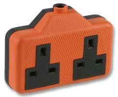 13A Rubberised Extension Socket - 2 Gang