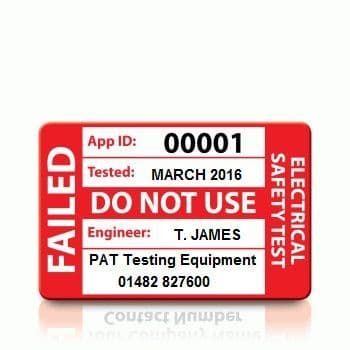 Personalised 'FAIL' PAT Test Labels - MEDIUM (500)