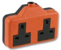 13A Rubberised Extension Socket - 2 Gang
